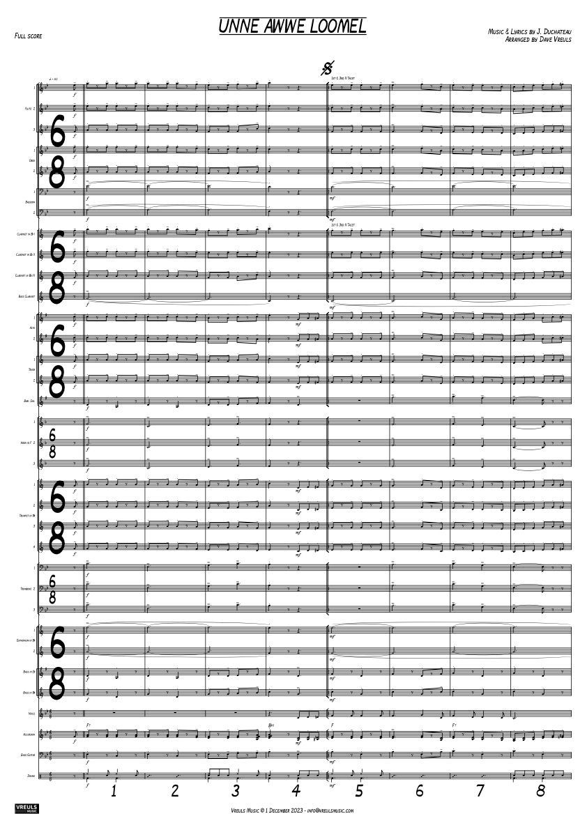 UNNE AWWE LOOMEL - Windband + Vocal - Dave Vreuls