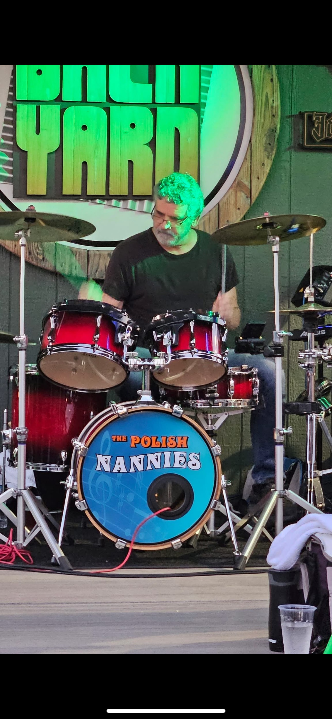 Drummer playing at the