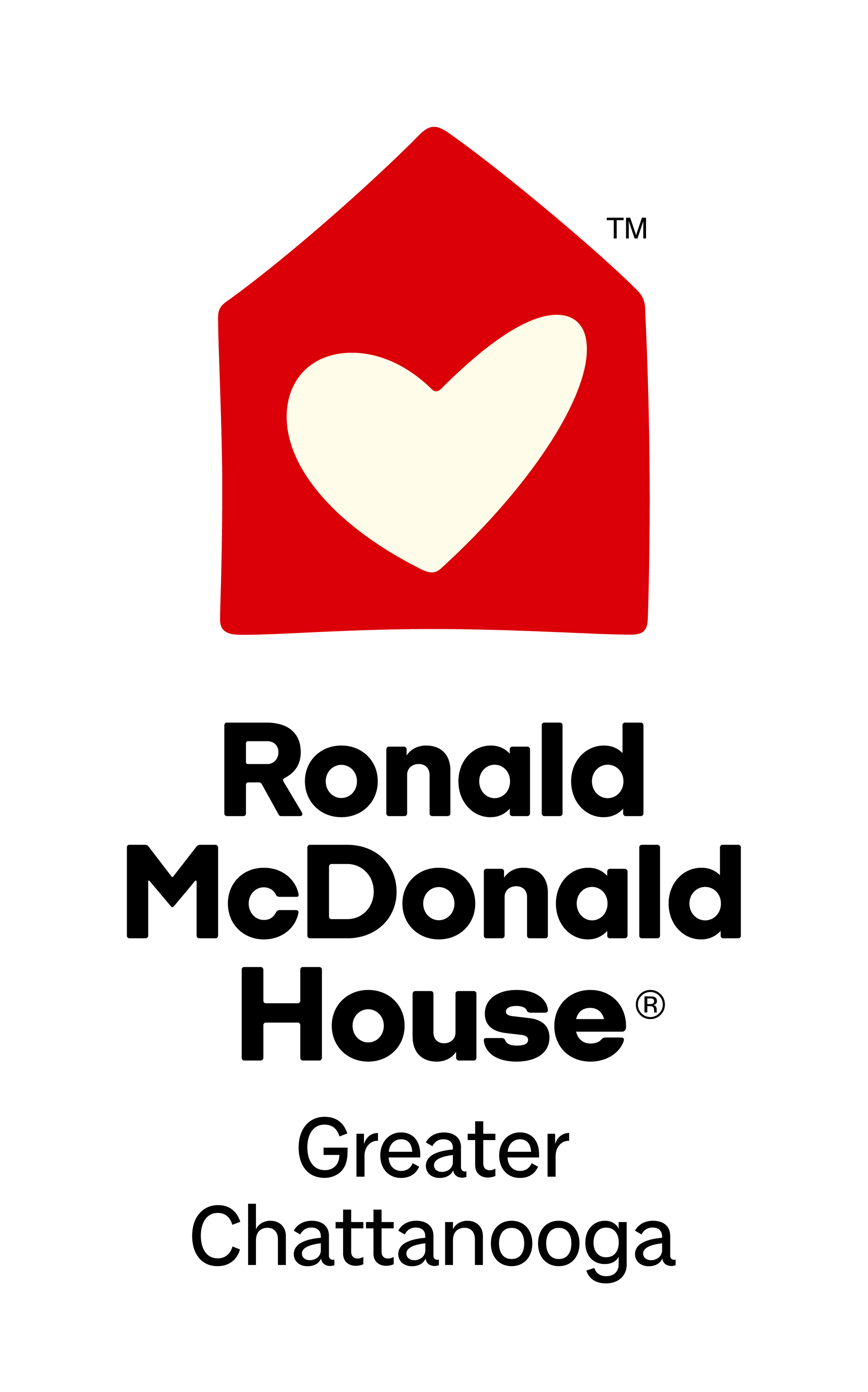Ronald McDonald House Greater Chattanooga logo with red house and white heart icon