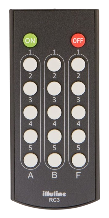 Black remote control with green