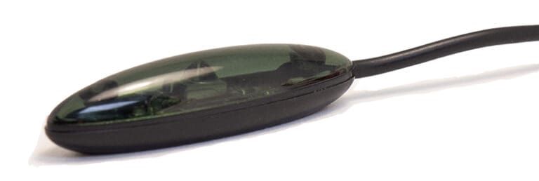 Black IR receiver with a dark, see-through top and a black cord.