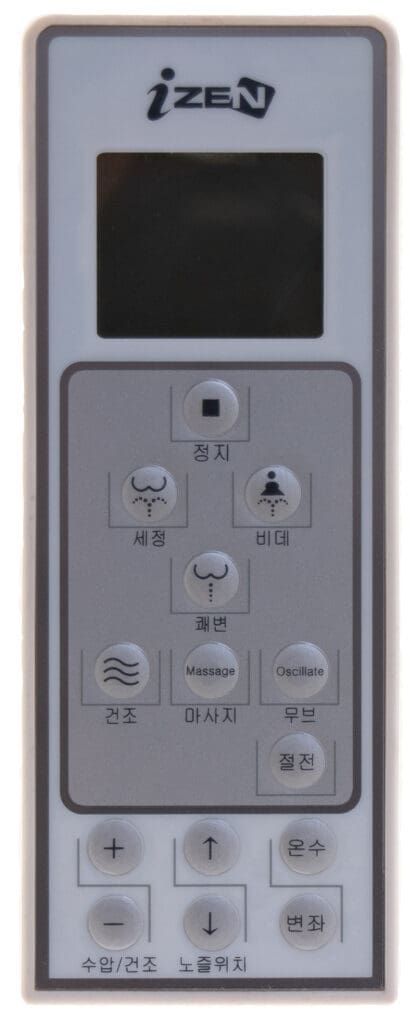 Control panel with a screen and buttons in Korean.