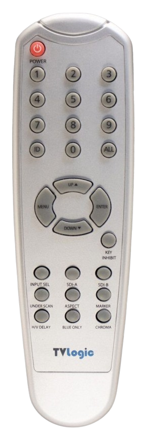 Silver TV remote control with multiple buttons and the