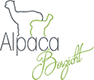 Een logo voor een alpacafarm met een silhouet van een alpaca.