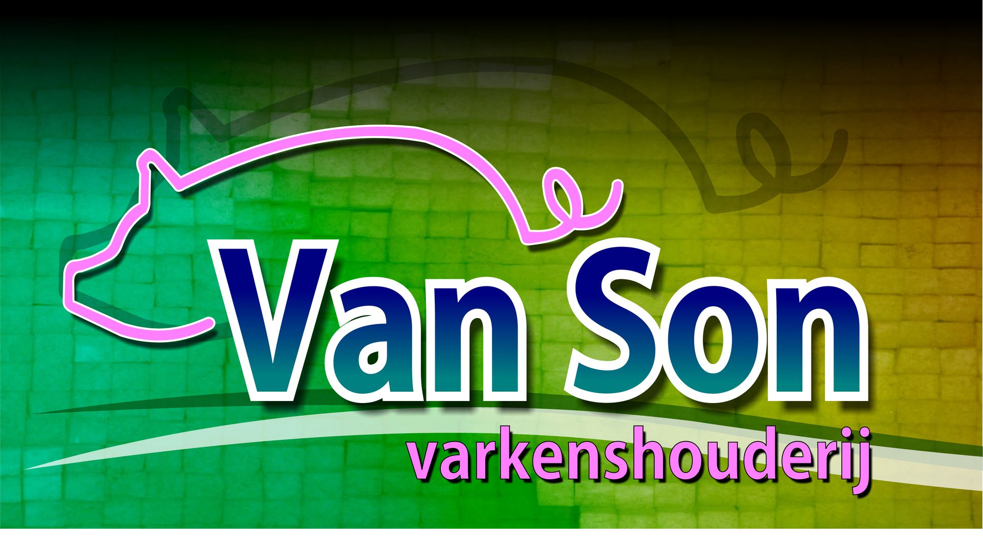 A logo for van son varkenshouderij with a pig on it