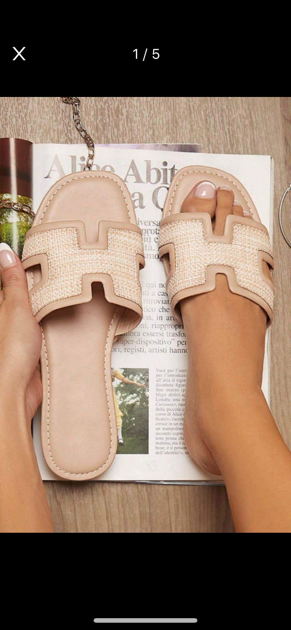 WHITE FAUX RAFFIA DETAILED HOLLOWED OPEN TOE SLIPPERS
