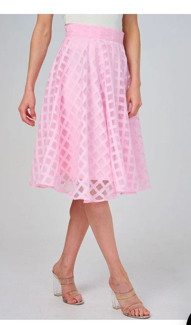 ZIPPER CLOSURE LACE FLARE MIDI SKIRT