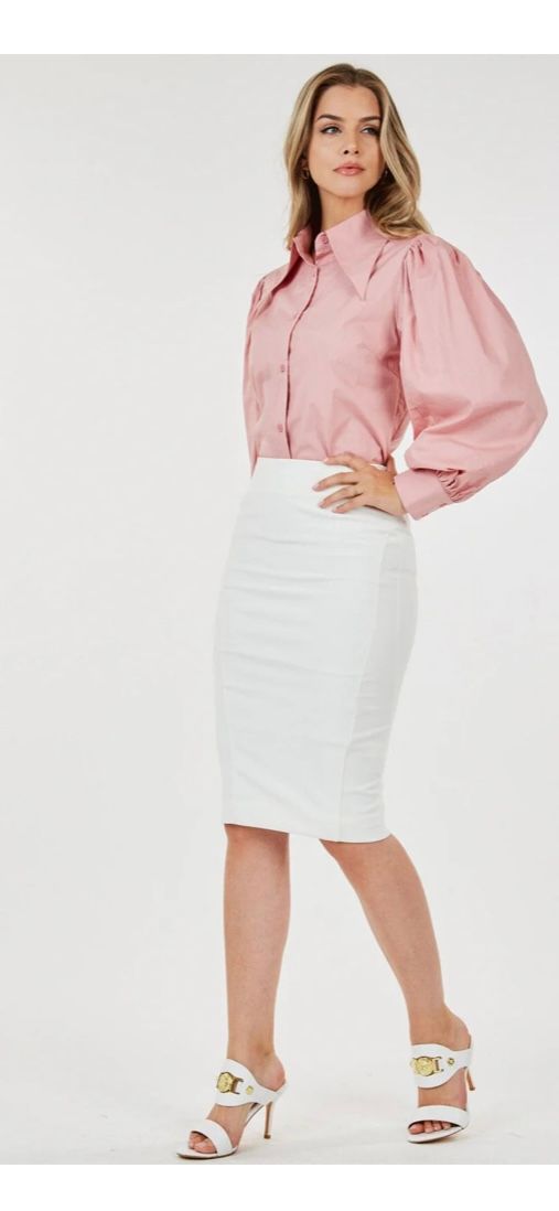 ZIPPER CLOSURE PENCIL MIDI SKIRT