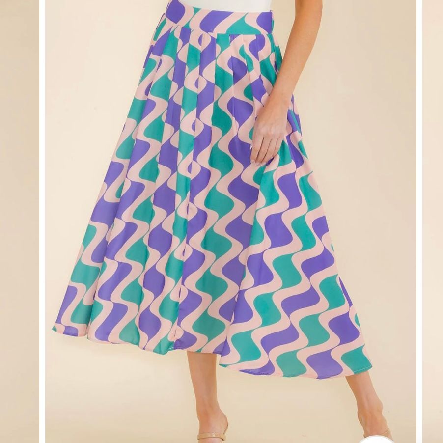 ELASTIC WAIST MULTI PRINT MAXI SKIRT