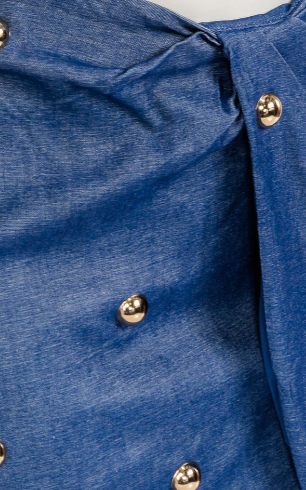 FRONT TWIST STUDS STRETCH MINI SKIRT