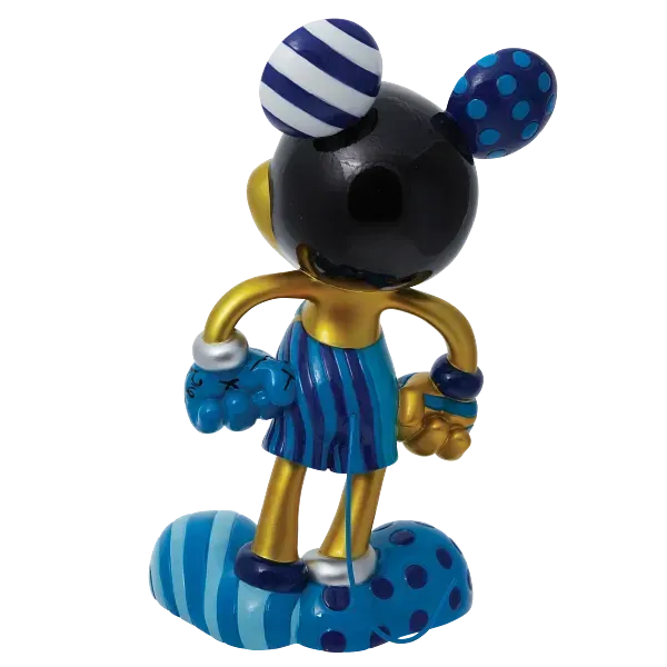 Mickey Mouse-beeldje in blauw en goud.