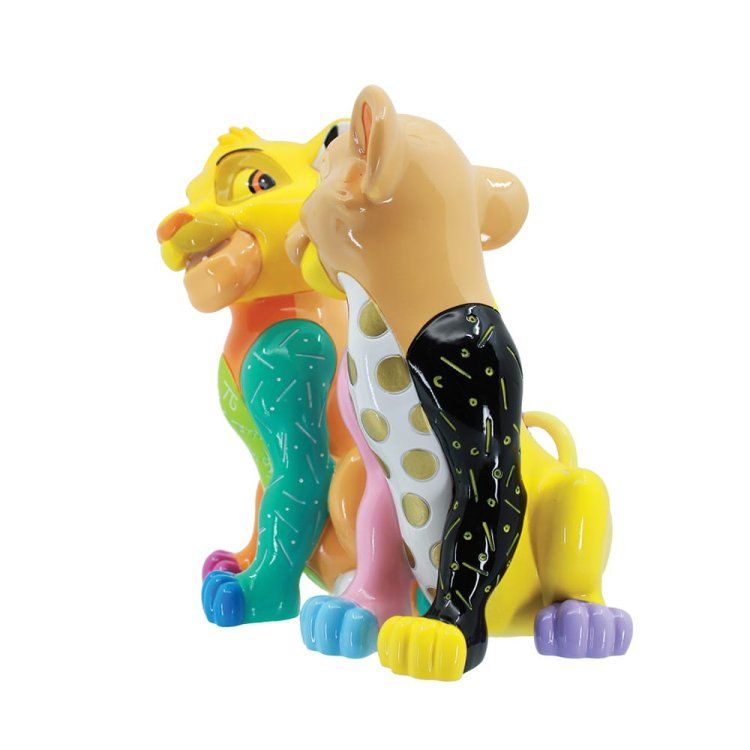 Kleurrijk beeld van Simba en Nala uit De Leeuwenkoning.