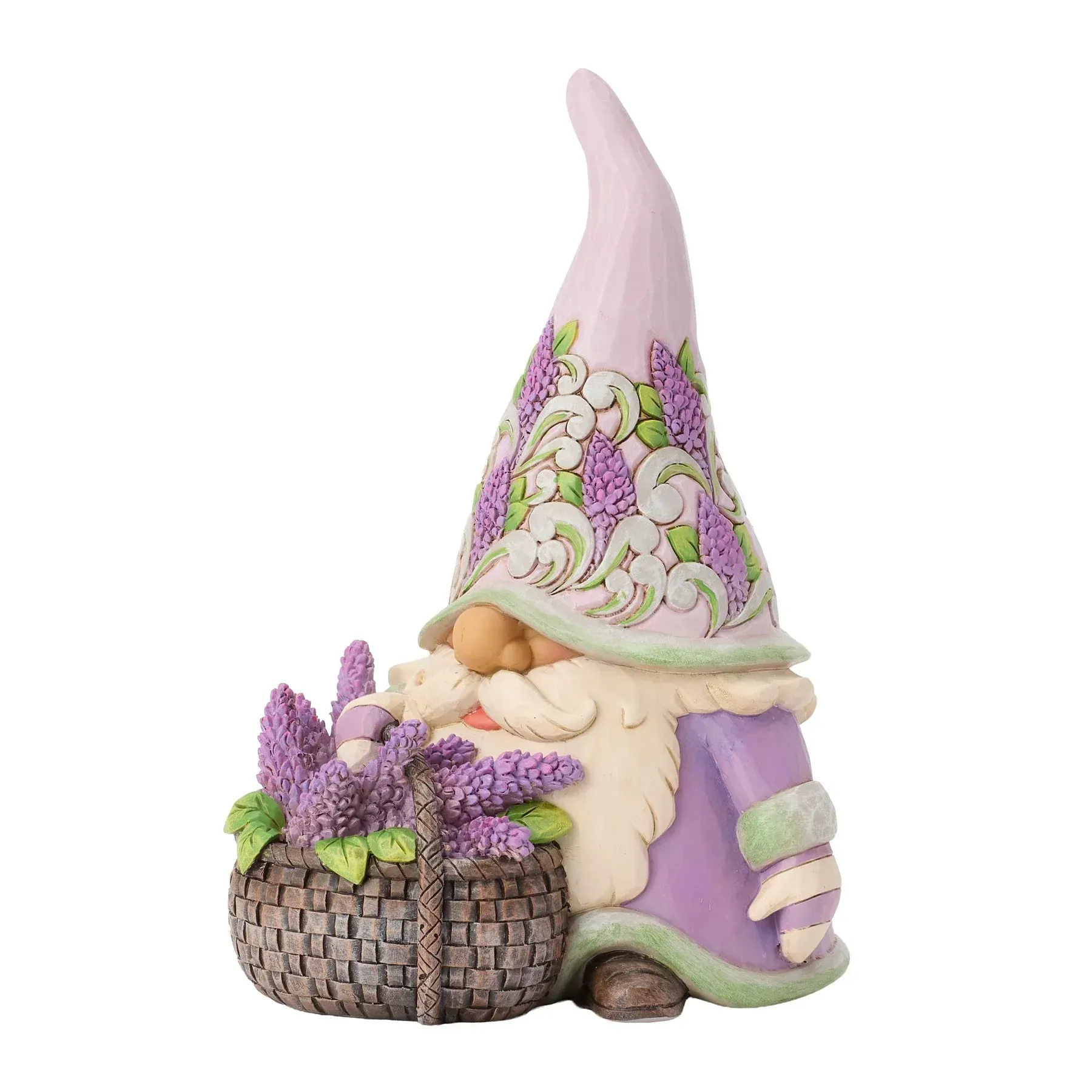 Gnome with Basket of Lilac -