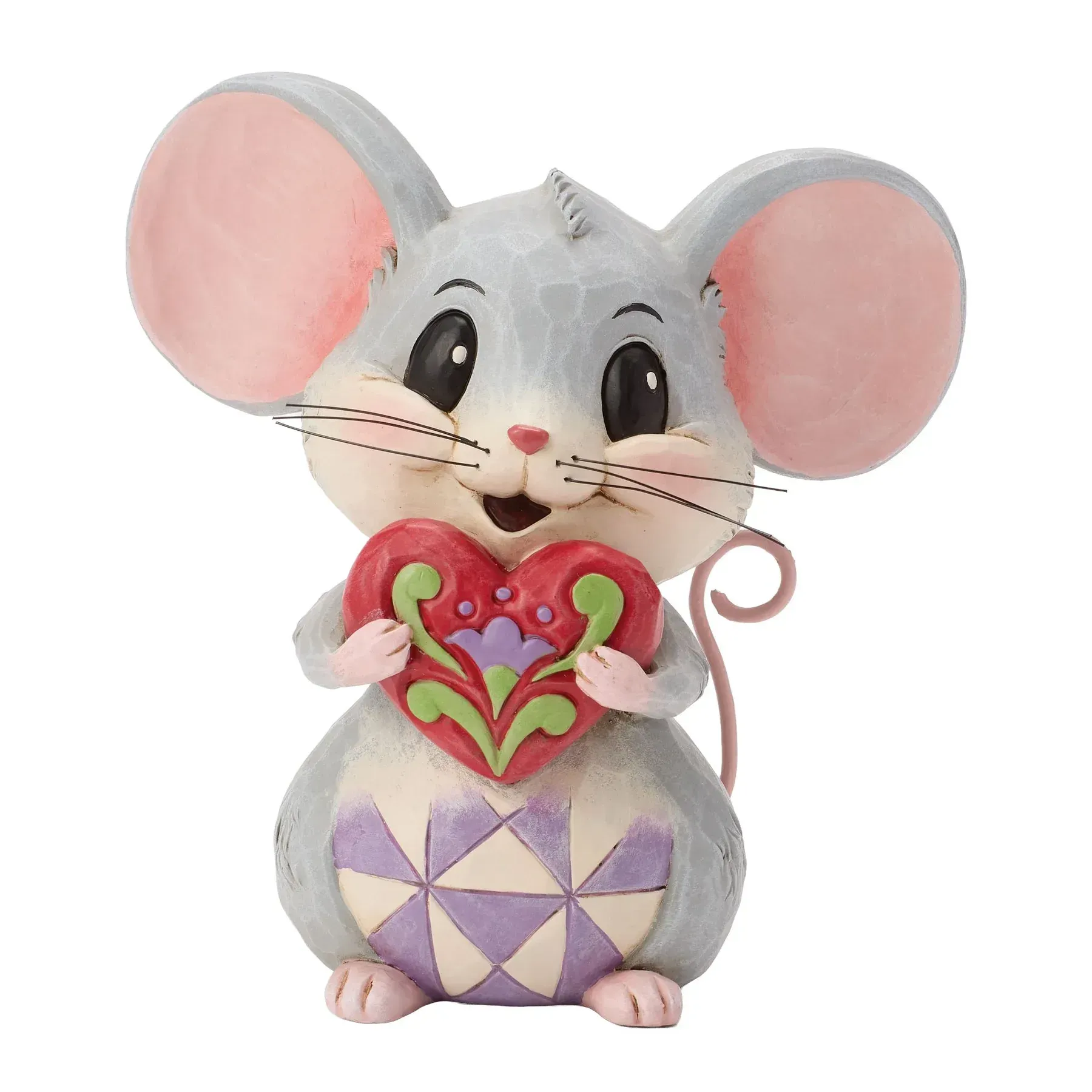 Mouse Holding a Heart Figurine -