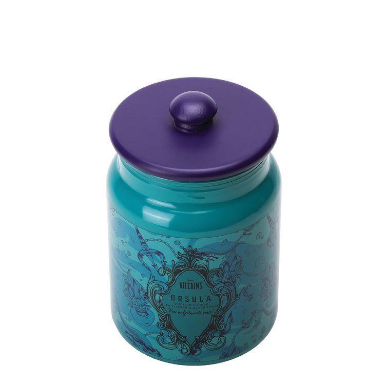Turquoise pot met paarse deksel en sierlijk ontwerp.