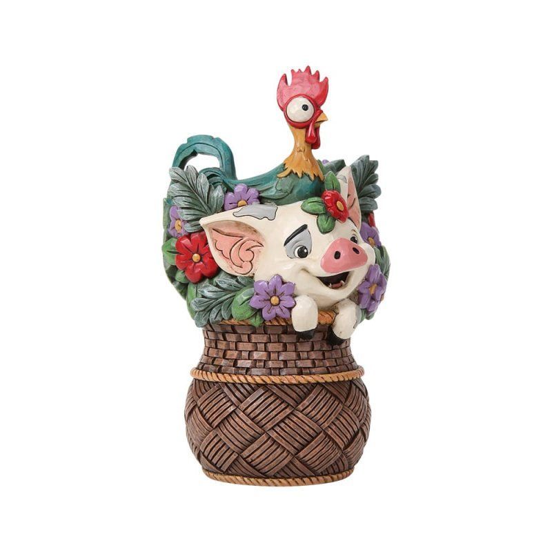 Pua And Hei Hei Flower Basket Figurine 6019911