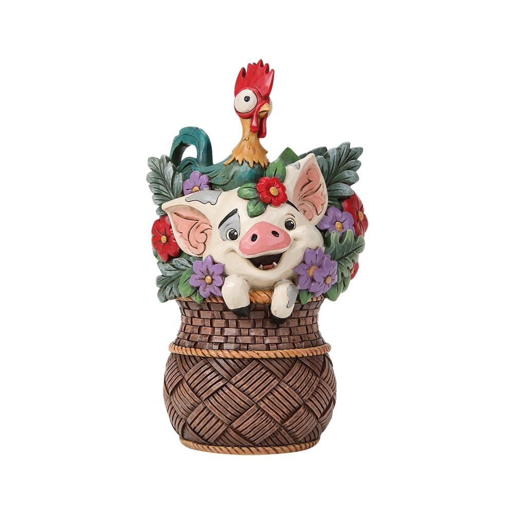 Pua And Hei Hei Flower Basket Figurine 6019911
