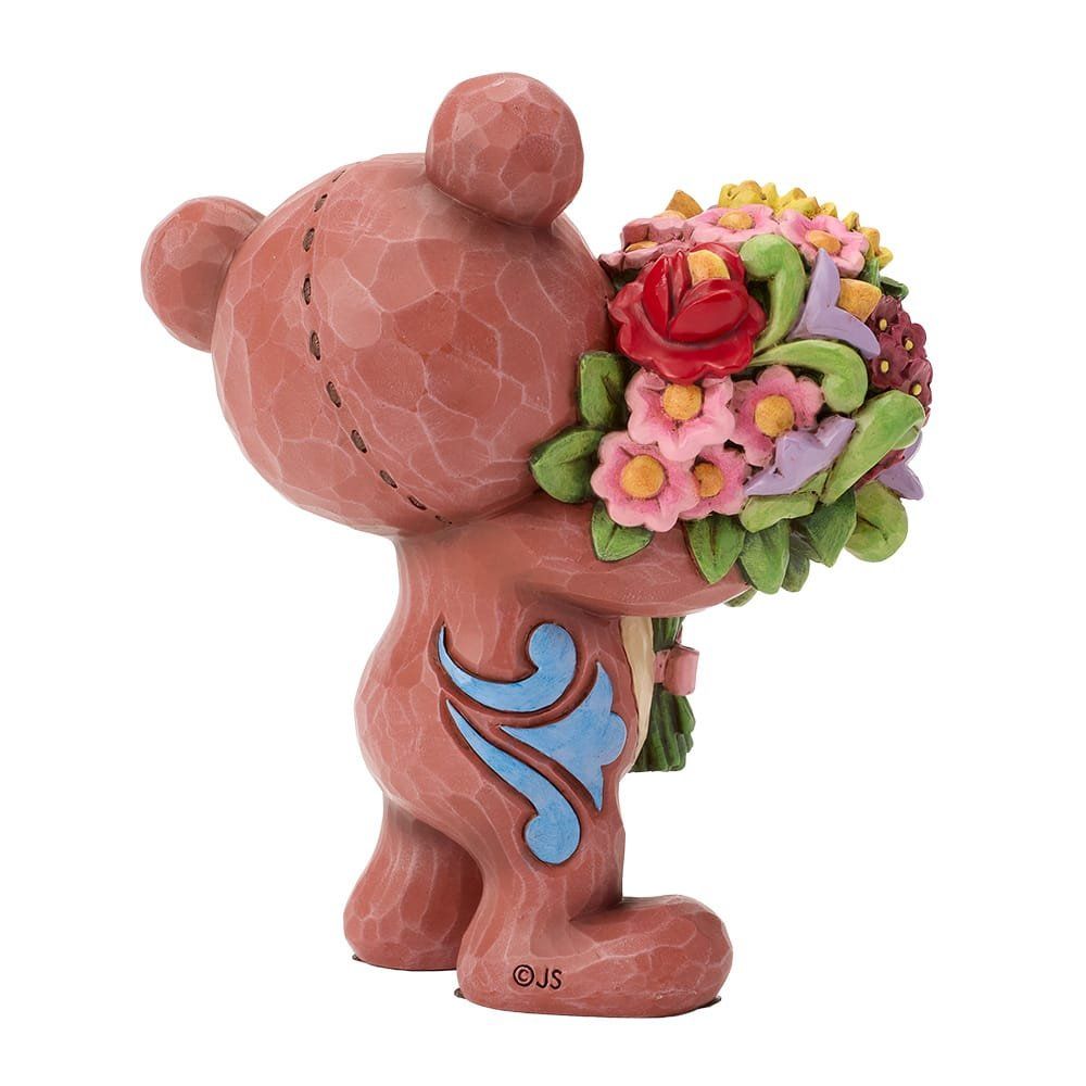 Teddy Bear with Bouquet Figurine -