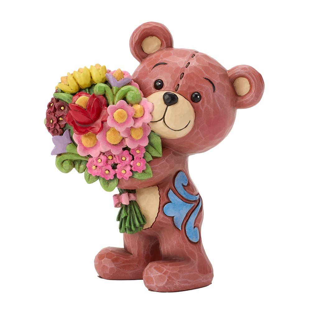 Teddy Bear with Bouquet Figurine -