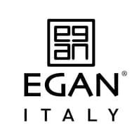 Het EGAN ITALY-logo met gestapelde letters in een vierkant en het woord