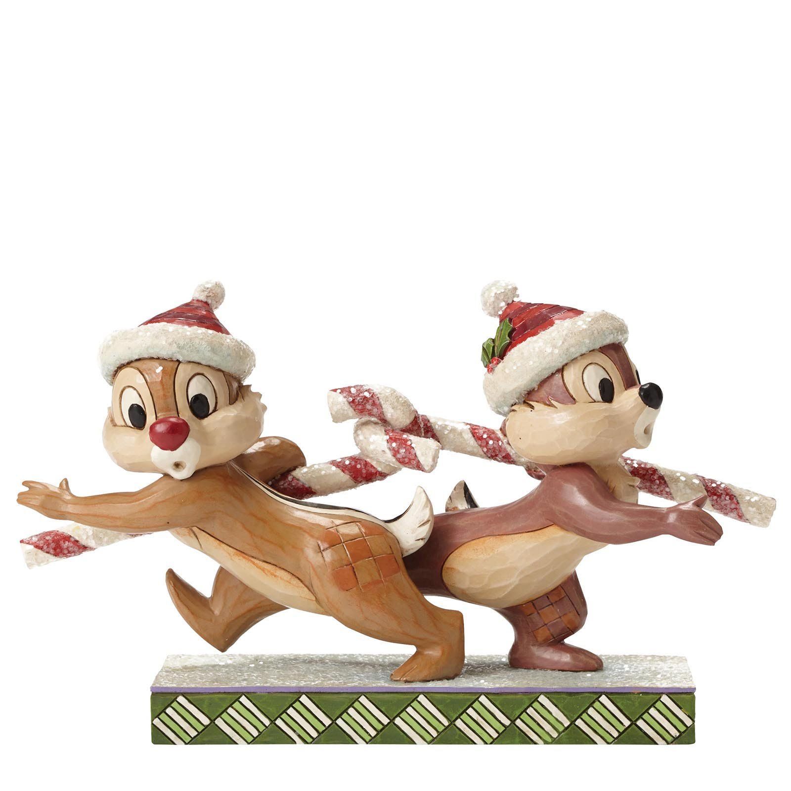 Chip en Dale kerstfiguurtjes met snoepstoksjaals.