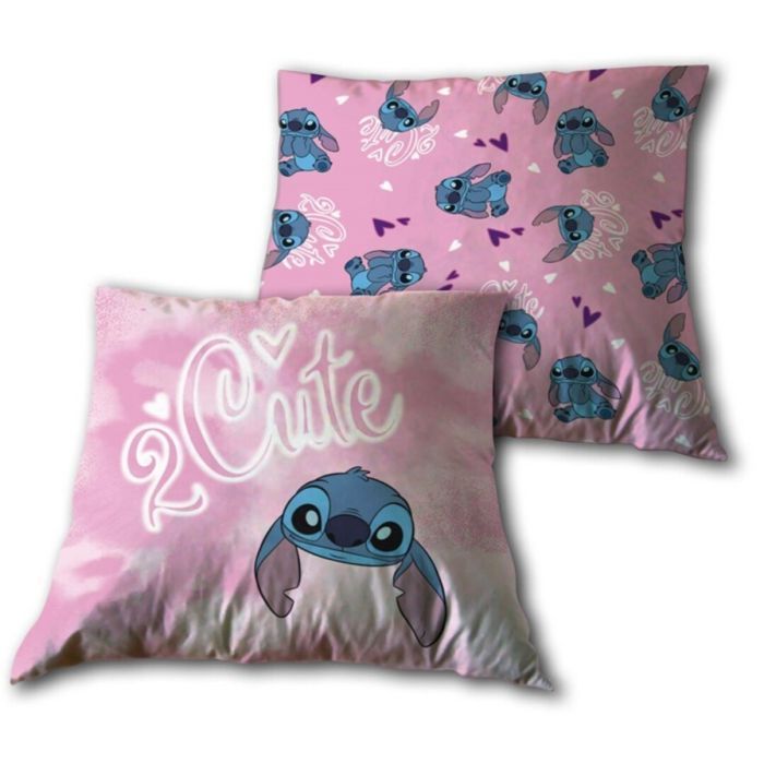 Tweezijdig Stitch-kussen. De ene kant heeft Stitch en