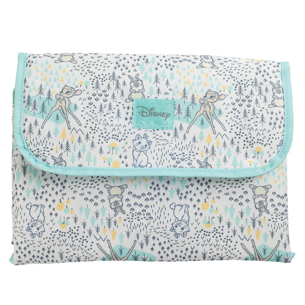 Verschoontasje met Frozen-bosprint en turquoise accenten. Disney-logo op de klep.