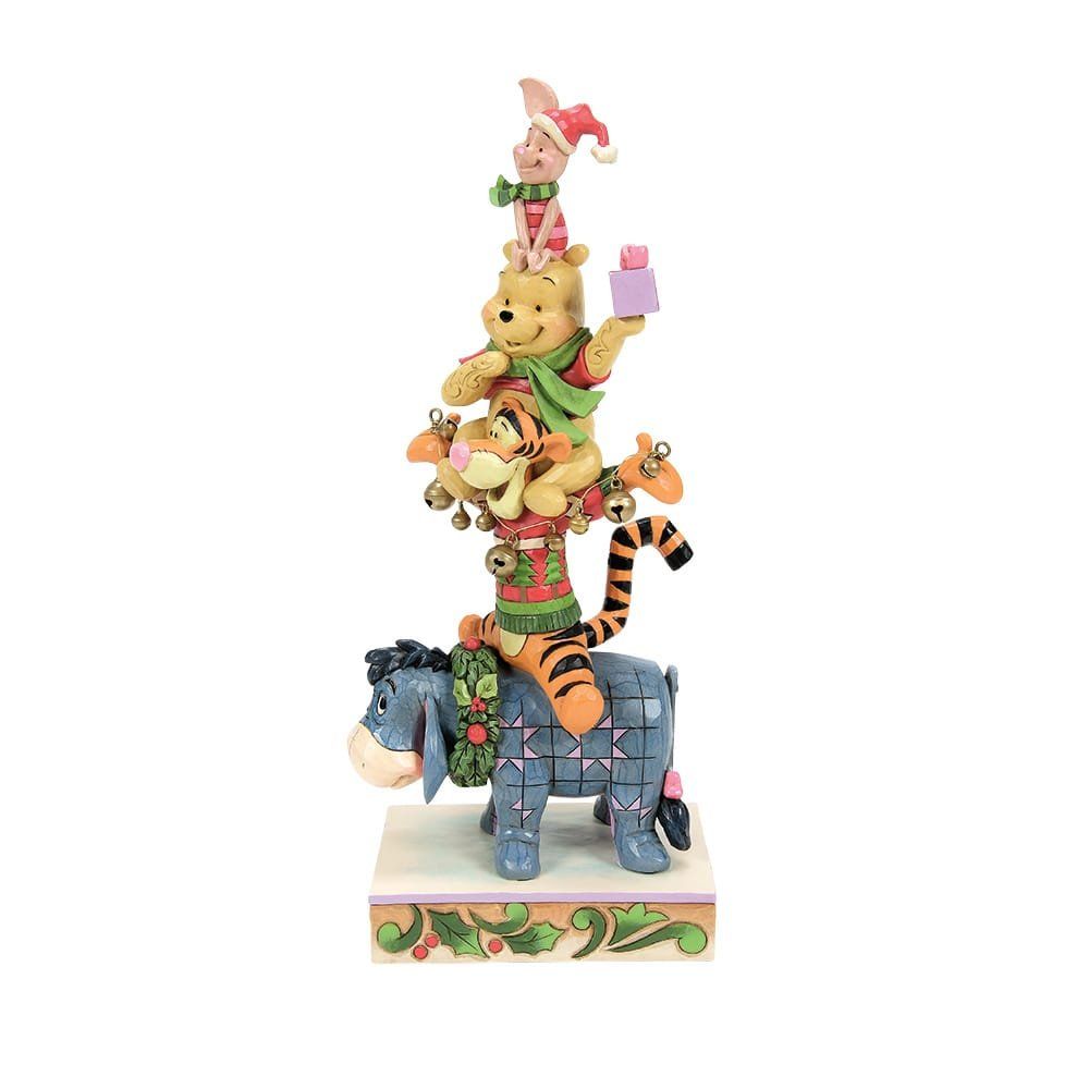 Winnie de Poeh en zijn vrienden opgestapeld, een kerstfiguurtje.