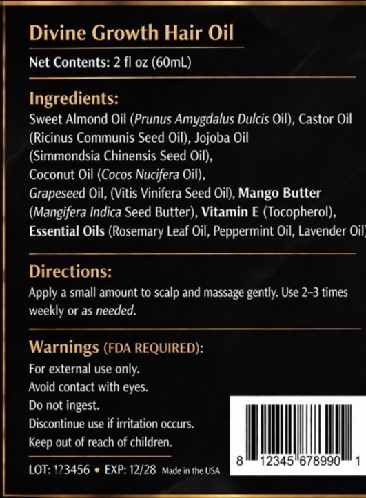 DivineBeautybyYah Hair Growth Oil