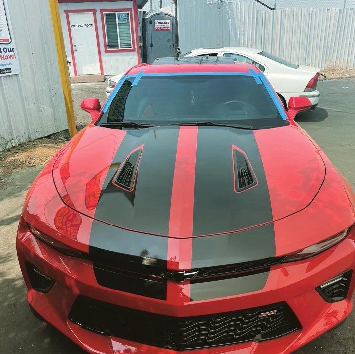 Car with Two Stripes in Front — Sacramento, CA — Low Cost Auto Glass & Window Tinting