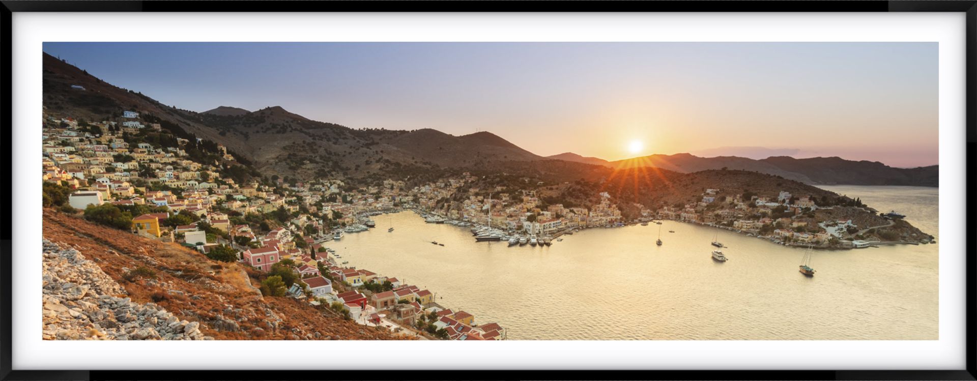 Symi Port at sunset