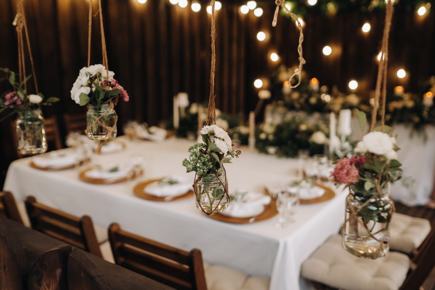 Elegant candlelight wedding dinner in a luxury alpine venue