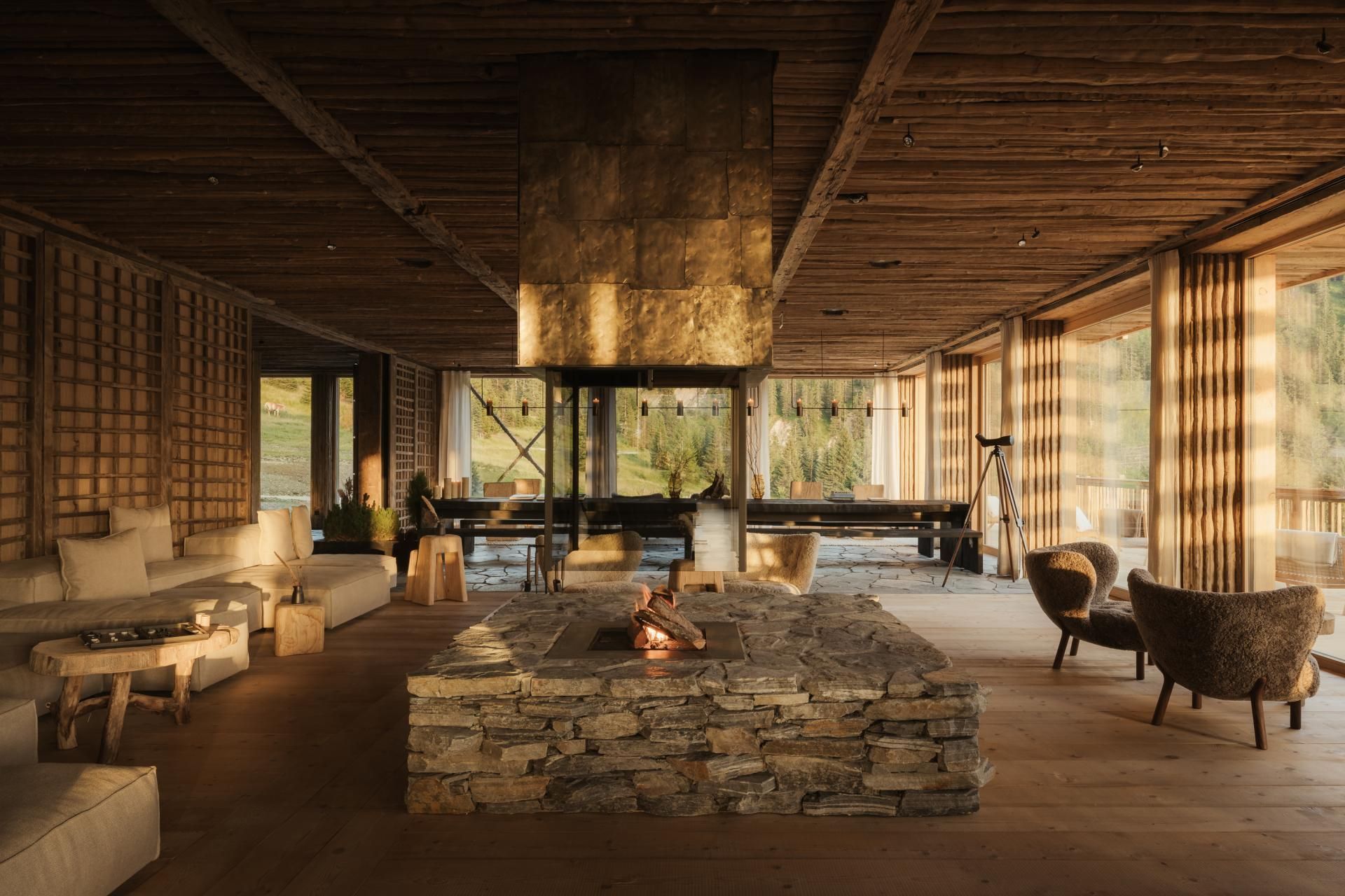 Exclusive mountain retreat with elegant alpine interior design