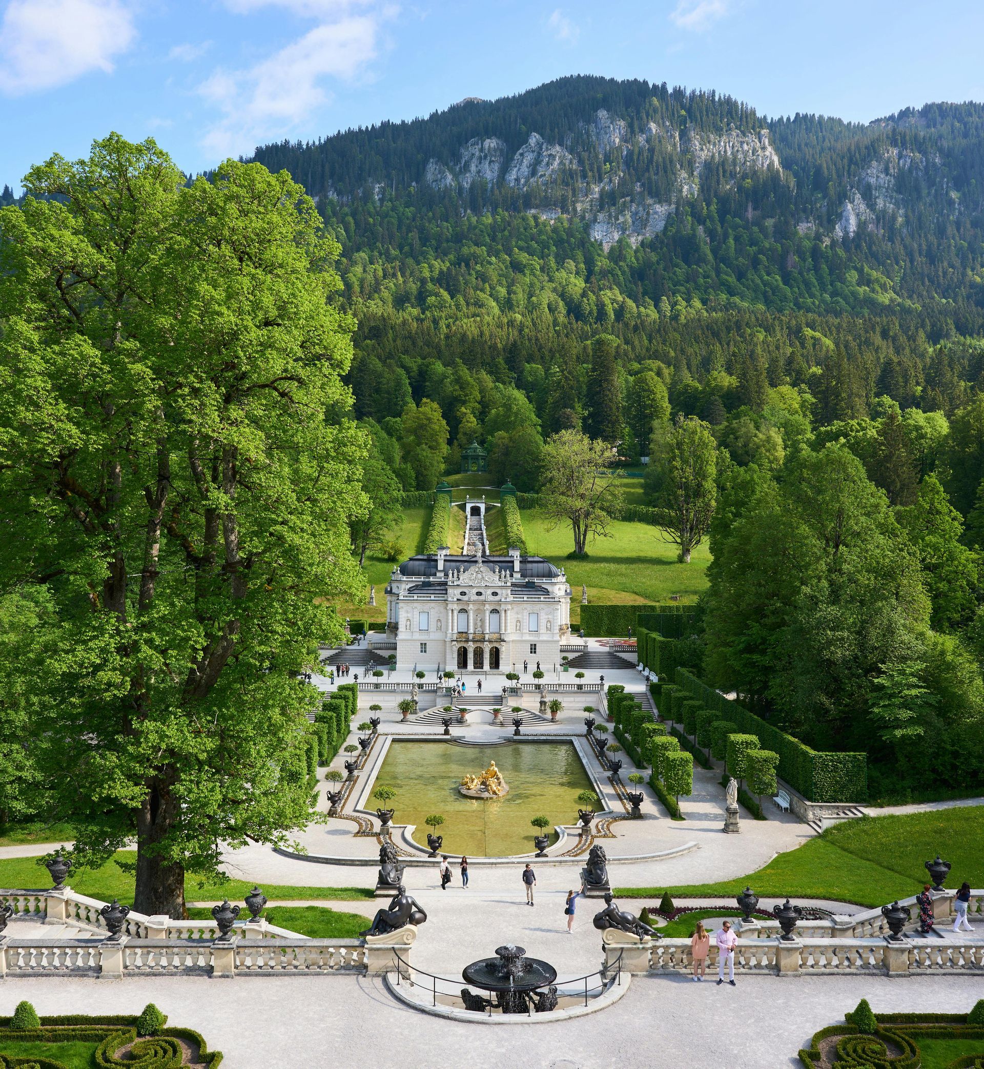 Linderhof Castle in the Bavarian Alps