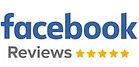 Facebook Reviews with five gold stars.