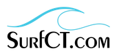 SurfCT.com logo with blue wave and black text