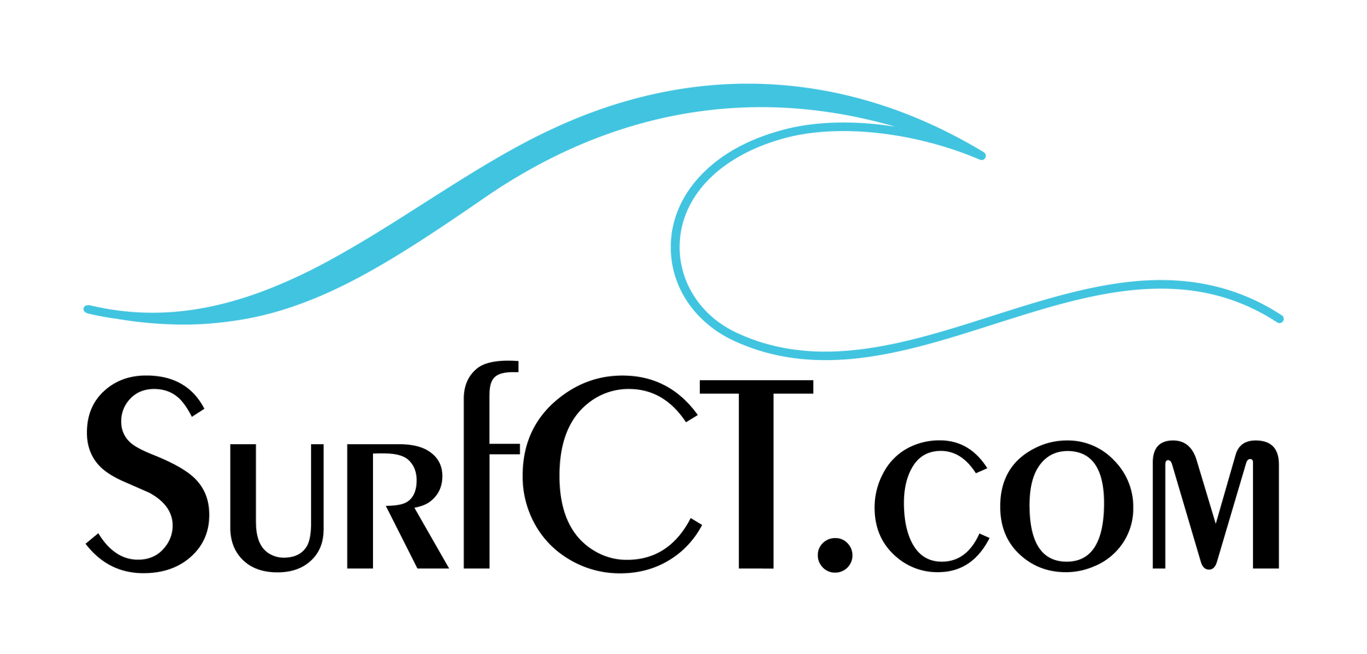 SurfCT.com logo with blue wave and black text