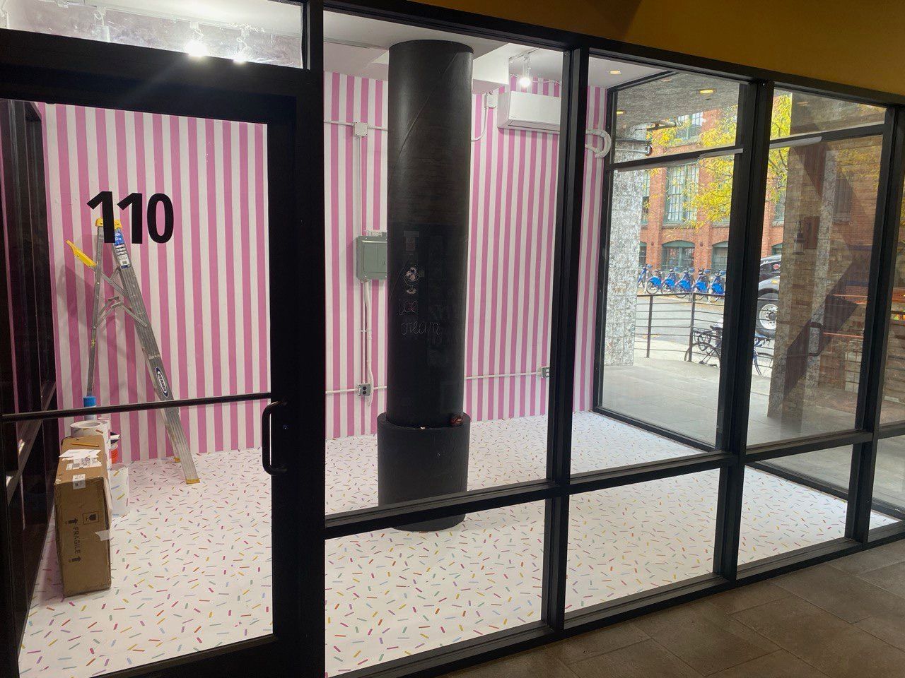 Commercial ice cream shop build-out with completed interior renovation in NYC