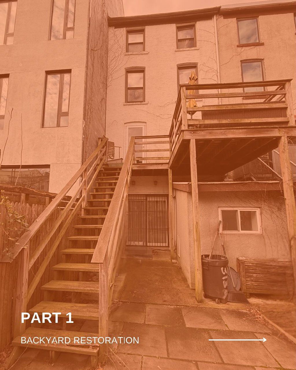 Backyard staircase renovation and wood restoration – exterior remodeling by Fixer Groups LLC