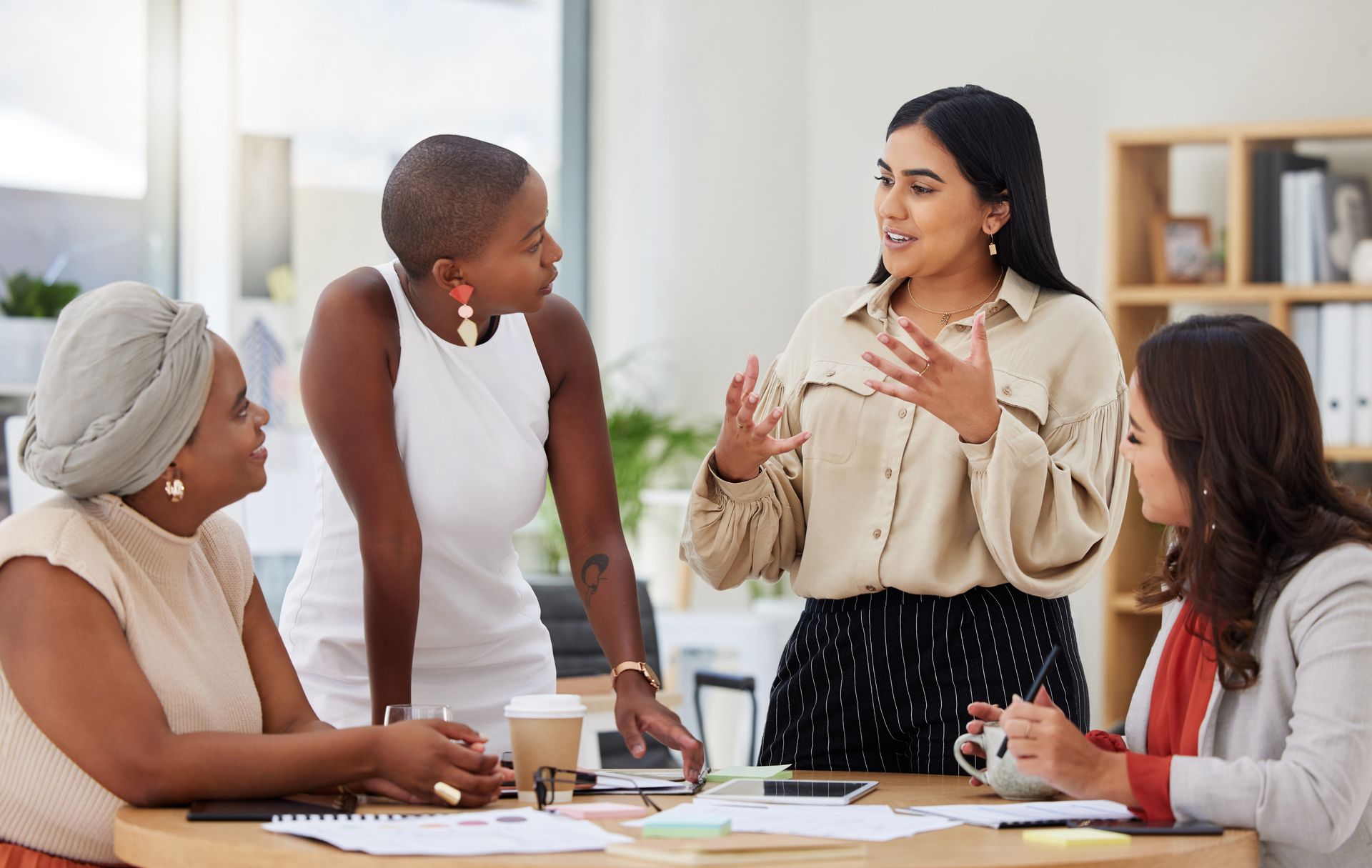 A Small Team of Women is Practicing Active Listening Techniques