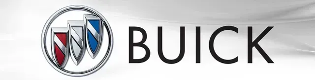 Buick logo with silver, red, and blue emblem and black “BUICK” text