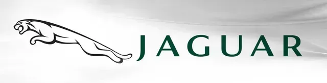 Jaguar logo with a leaping jaguar icon and dark green text on a light background