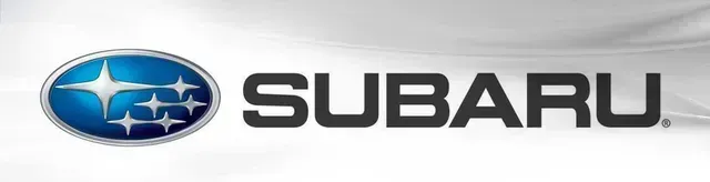 Subaru logo with blue emblem and black wordmark on a light background