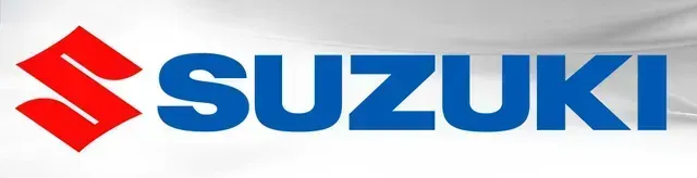 Suzuki logo with red emblem and blue text on a white background