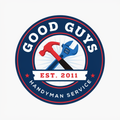 Good Guys Handyman Service logo with red hammer and blue wrench, &ldquo;EST. 2011&rdquo; on navy circle