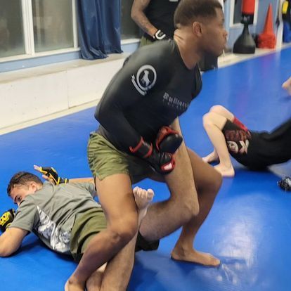kids sparring in class