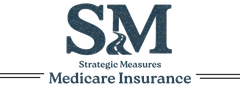 Logo for Strategic Measures Medicare Insurance: "S&M" letters, road graphic, tagline "Strategic Measures," "Medicare Insurance."