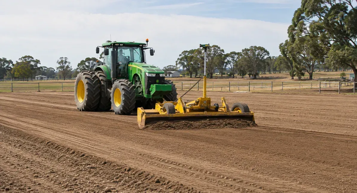 land levelling working on field