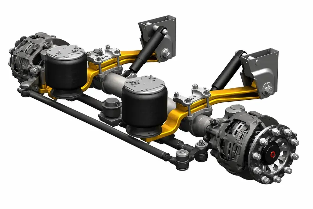 steerable axles of a chaser bin