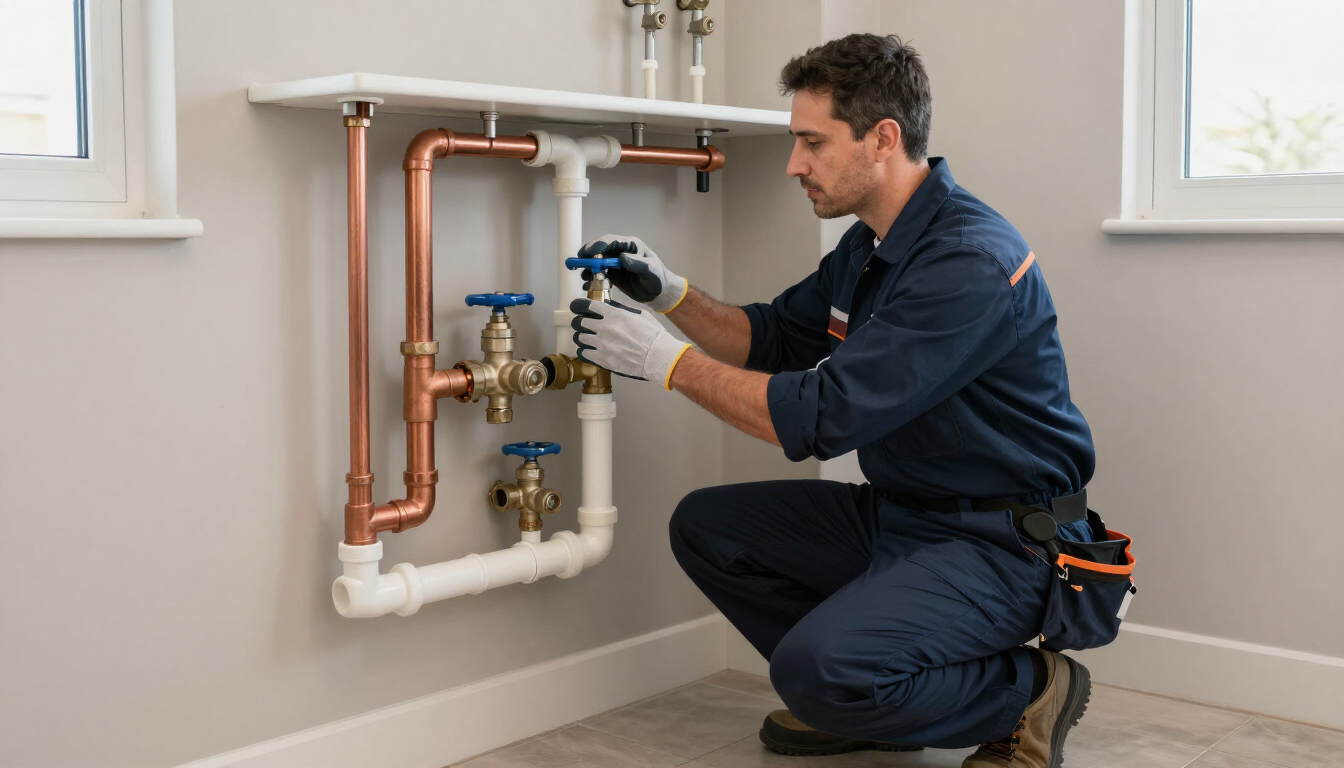 Mantenimiento de las instalaciones de agua realizado por un plomero profesional